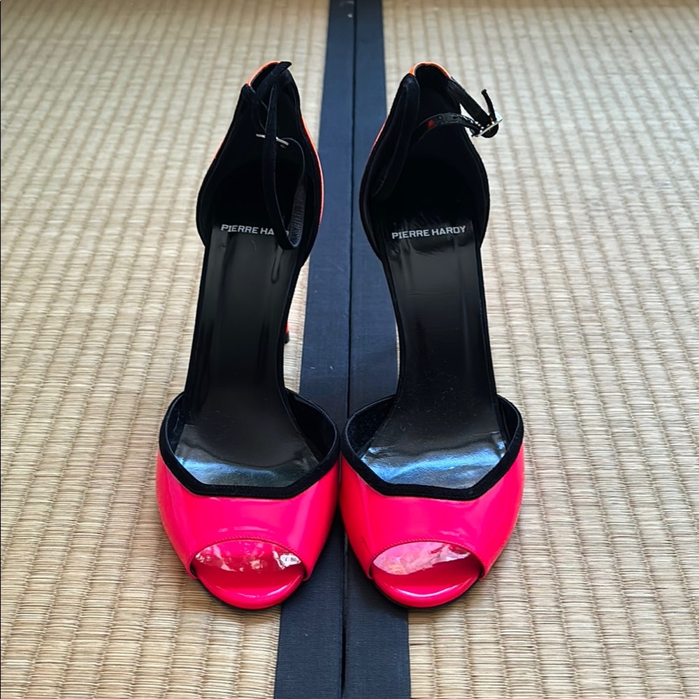 Pierre Hardy Women's Pink Peep Toe Heels
